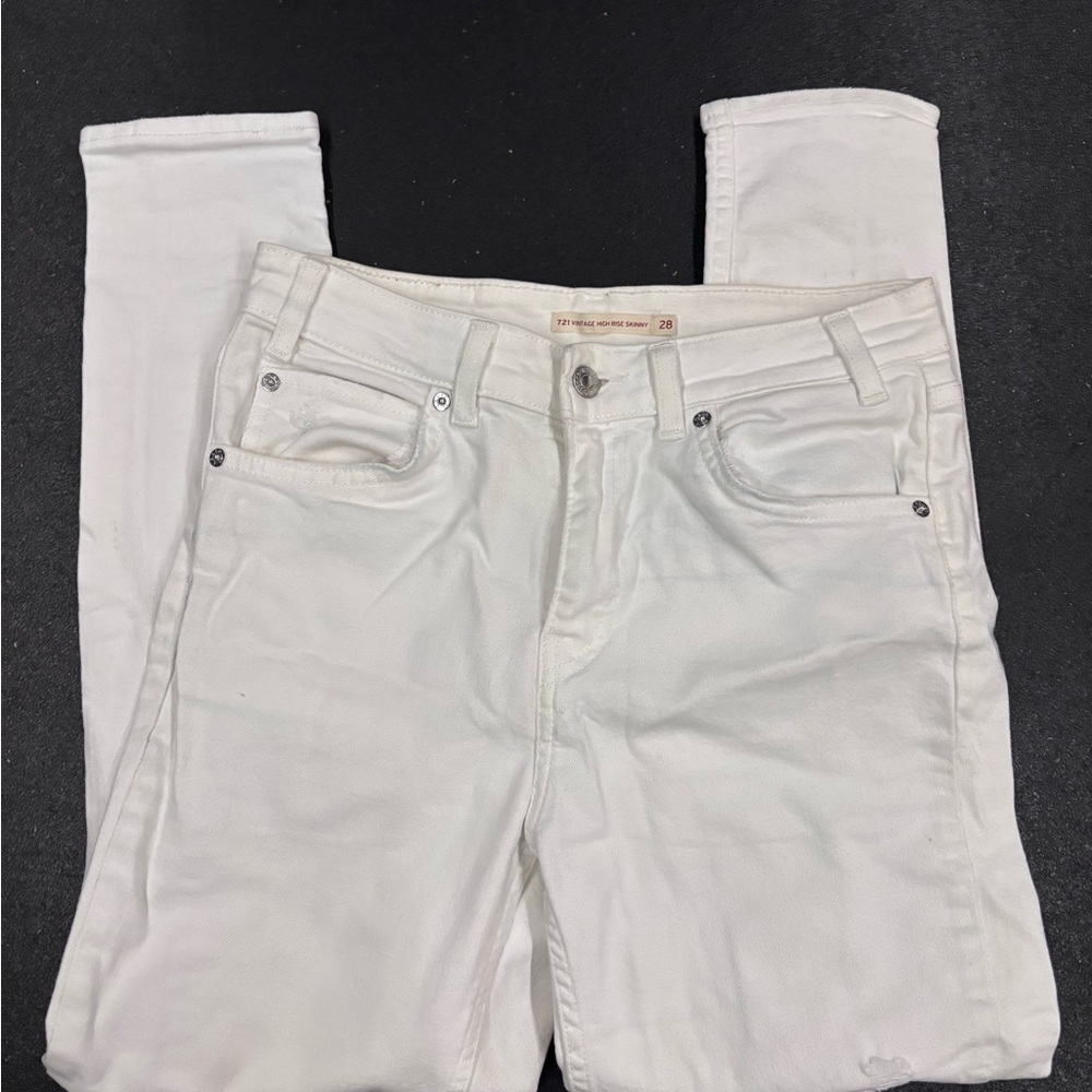 Levi's Women's 721 Vintage High Rise white Skinny Jeans